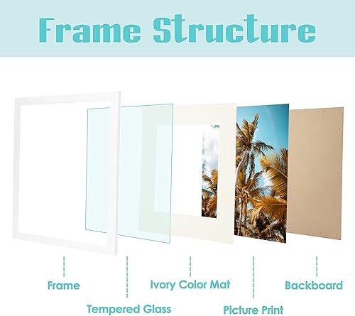 Vista 141 de Frametory, Portarretratos negro de 16 x 20 pulgadas, para fotos de 11 x 14 pulgadas con paspartú, molduras anchas (16 x 20 pulgadas, negro)