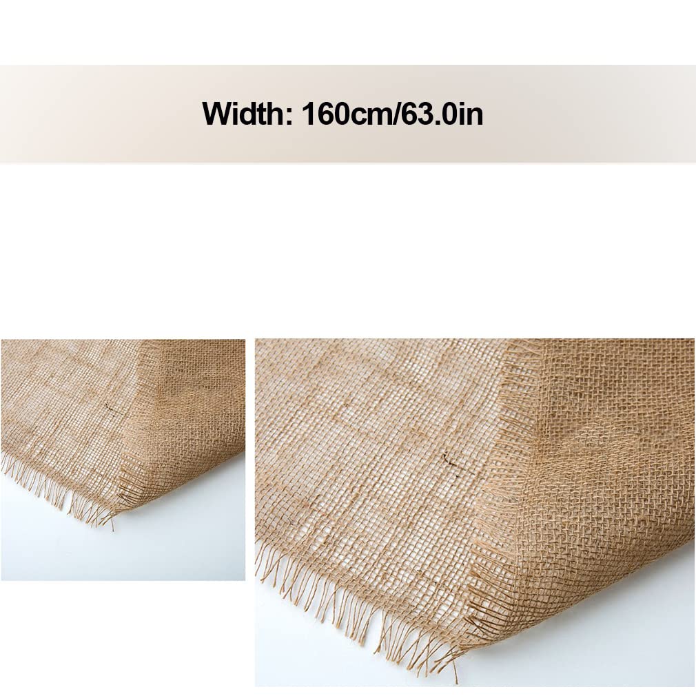 Juteband Tischläufer Natur Dekoration für Hochzeit 100/160cm breit Natürliche Sackleinenrolle zum Basteln und Dekorieren Sackleinen Sack-Leinen zum Nähen Dekorieren im Haus (L: 4m/157in,W: 160cm/63in)