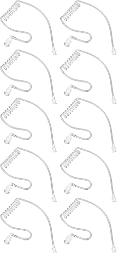 Paquete de 10 auriculares de repuesto para radios bidireccionales Baofeng Motorola Retevis Kenwood Midland de tubo de bobina acústica, auricular