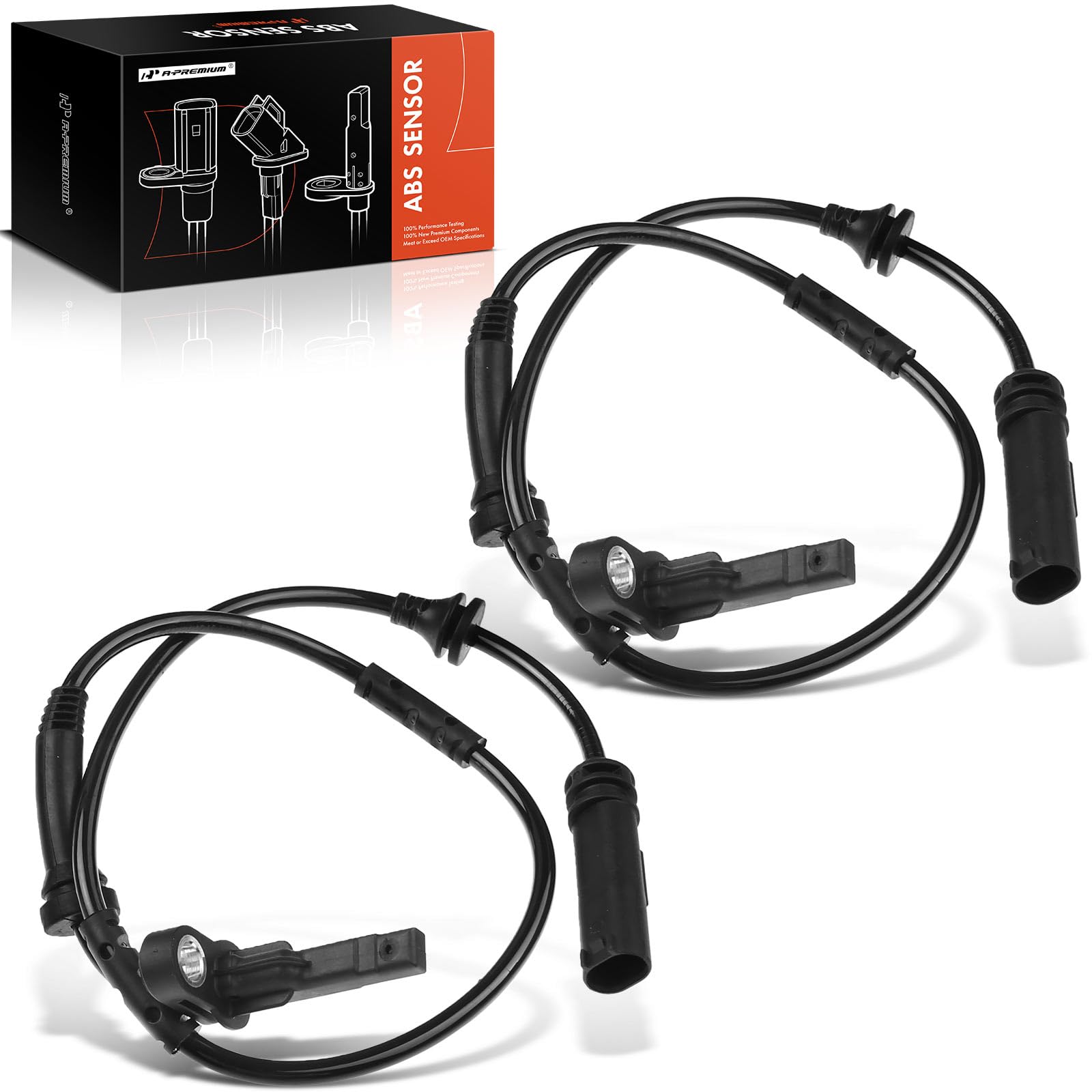 Set of 2 Rear Left and Right ABS Wheel Speed Sensor
