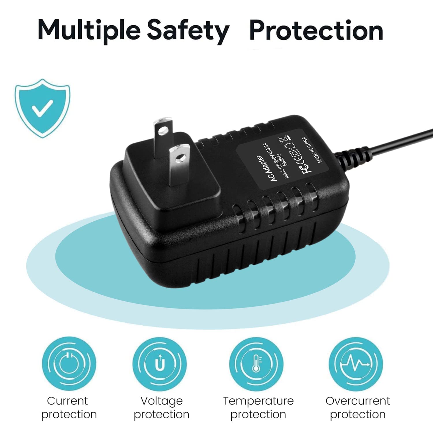 kybate 9V 1A AC-DC Adapter Charger Compatible with Donner Alpha Cruncher 3 Guitar Effects Pedal Power Supply Cord Mains PSU