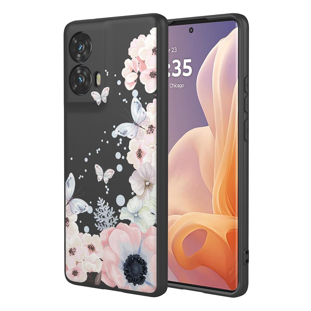 SEAHAI Hülle Für Motorola Edge 50 Fusion | Bunte Blumen, Transparent & Stoßfest | TPU Silikon Case