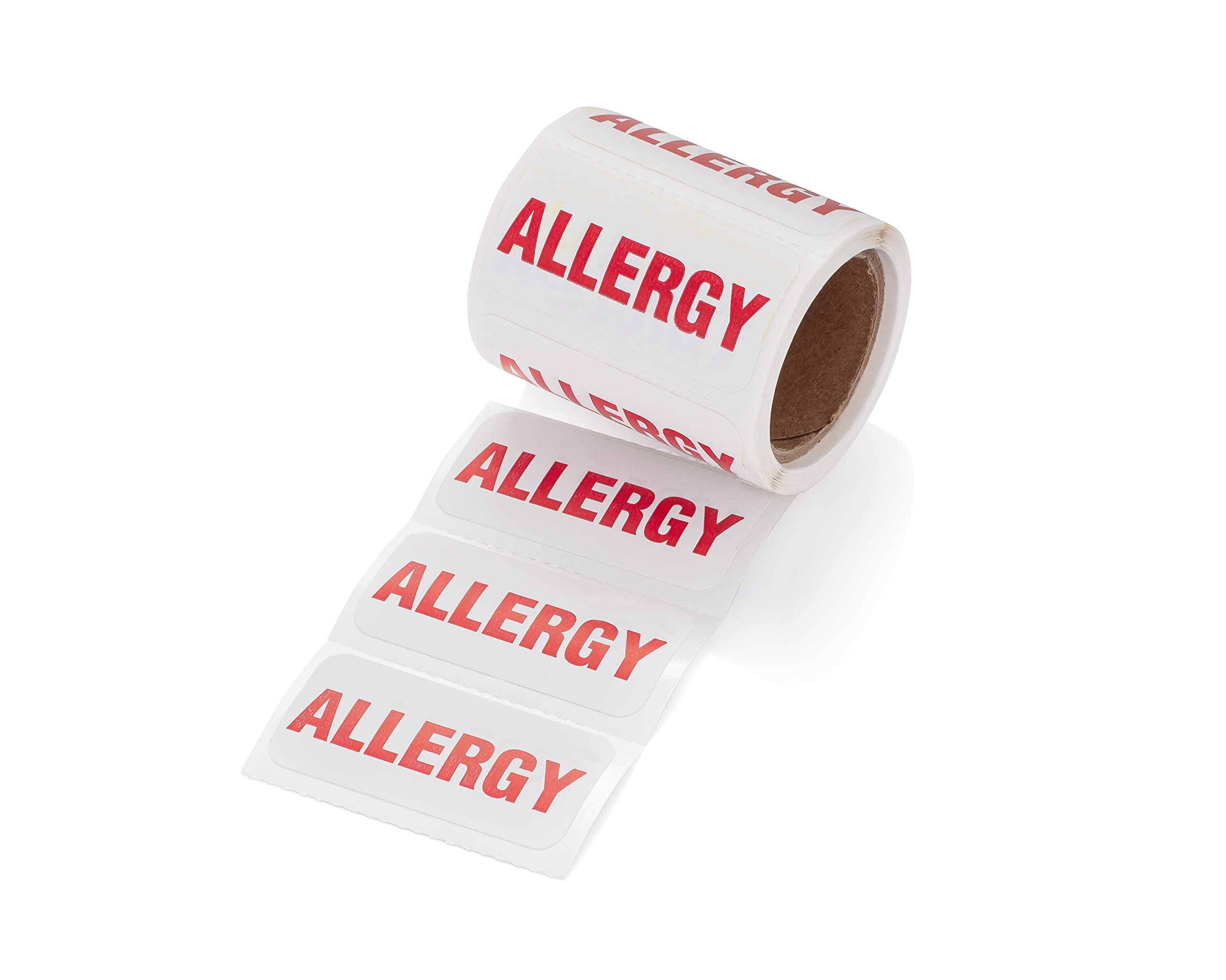 Carstens Medical Stickers – Allergy Alert and Instruction Labels for Medical Charts, White and Red, Roll of 100 Patient Chart Labels, W1.5" x H.75"