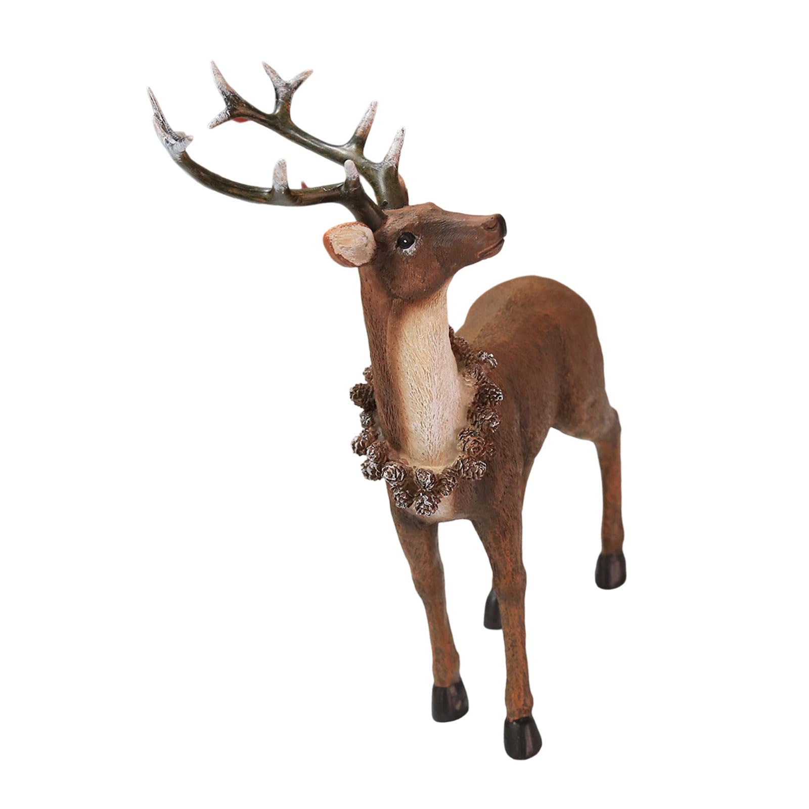 Lerpwige Christmas Standing Deer Statues With Antlers Reindeer Table Decorations For Mantel Wine Cabinet Christmas Reindeer Figurines