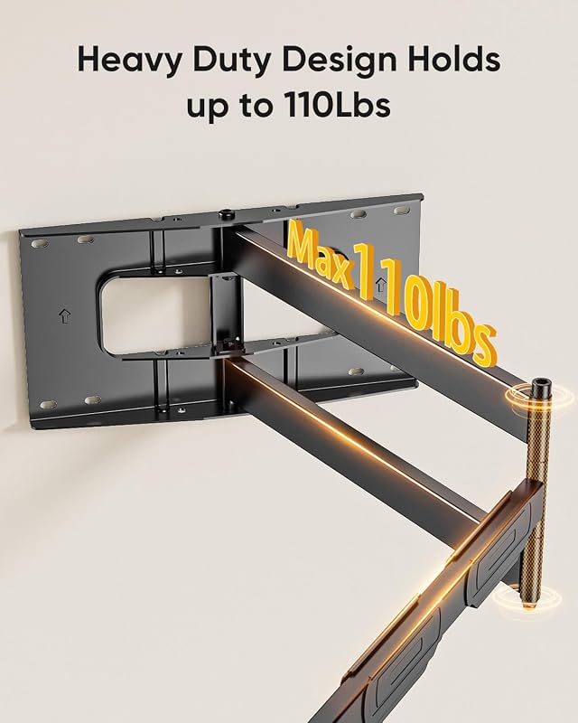 FORGING MOUNT Dönthető-Forgatható TV Fali Tartó 37-80" Képernyőkhöz, 109 cm Hosszú Csuklós Karral, 50 kg Teherbírás, VESA 600x400mm