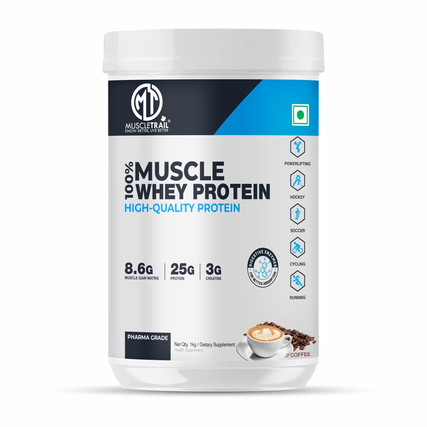 MuscleTrail Pharma Grade Muscle Gain Whey Protein | 21g Protein, 44 Servings, Support Muscle Growth Recovery | 179 Calories | 8g Carbs Protein (2kg, Chocolate) — Amazon image 13