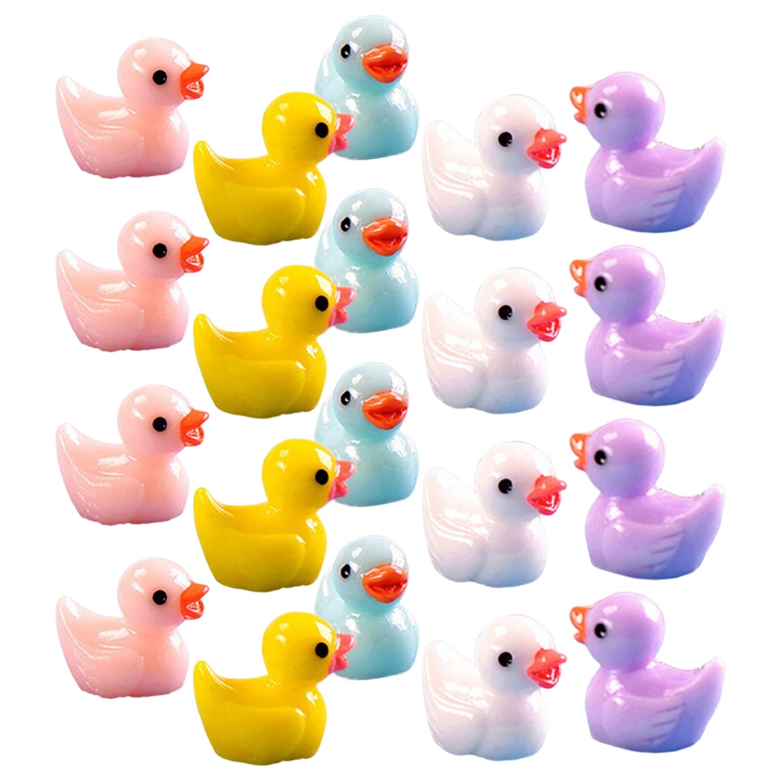 Galand Miniature Ducks Tiny Ducks Miniature Figures Ornament Vivid for Desktop 20pcs Random Color, XXX-Large