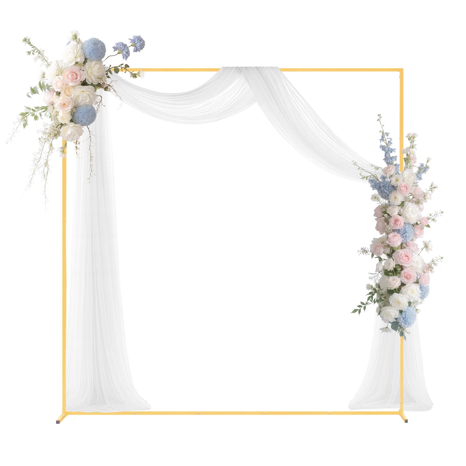 VEVOR Arche de Mariage Carré 2 x 2 m Support de Fond Arche en Métal Structure Stable Tubes Carrés pour Décoration de Mariage, Anniversaire, Remise de Diplômes, Fêtes, Cérémonies, Célébrations, Doré