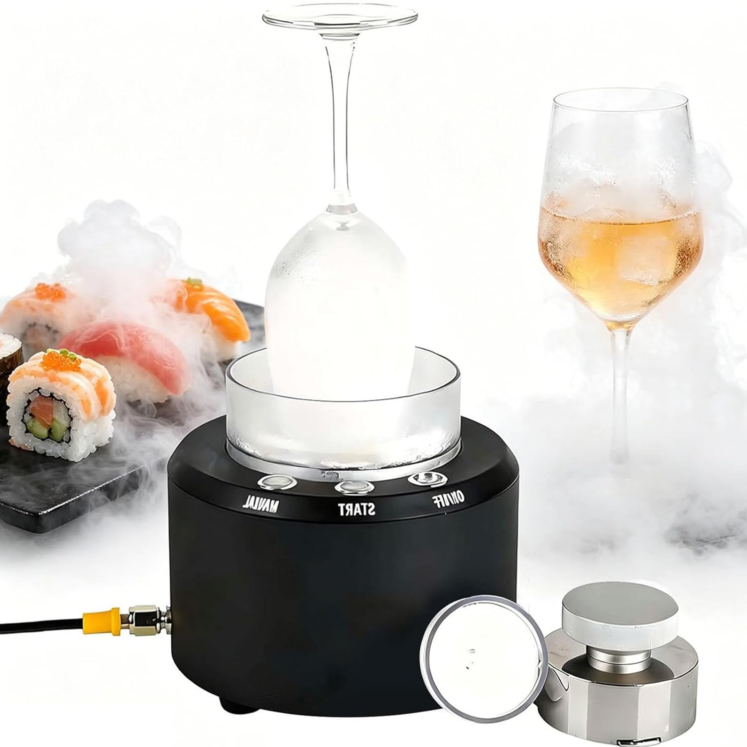 RETRIN 2-in-1 Dry Ice Maker & Fast Glass Chiller,10s Rapid Ice Making