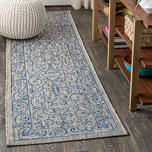 Tapete corredor texturizado Eyely 2x8 gris/azul miniatura 1
