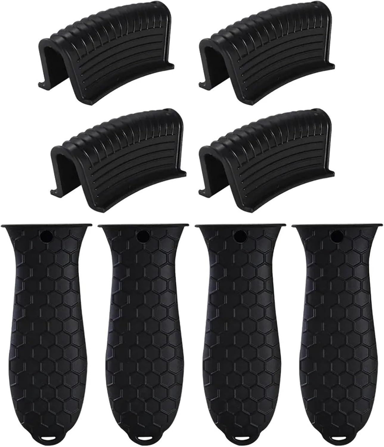 Silicone Cast Iron Handle Cover 8Pcs Silicone Pot Handle Sleeves Heat Protective Covers Non-Slip Holder Kitchen Supplies Oven Baking Microwave Use