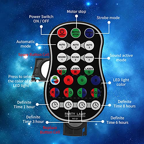 Pococo DQ-R60 Dj Disco Stage Party Lights, Sound Activated Laser Light Rgb Flash Strobe Projector thumb #3