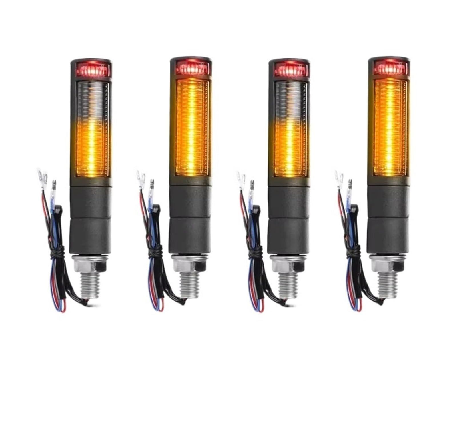 Universale M10 Moto Anteriore Posteriore Led Indicatori Di Direzione Lampeggiante Coda Arresto DRL Acqua Che Scorre Segnali Luce 12V indicatori moto(4pcs Red Amber)