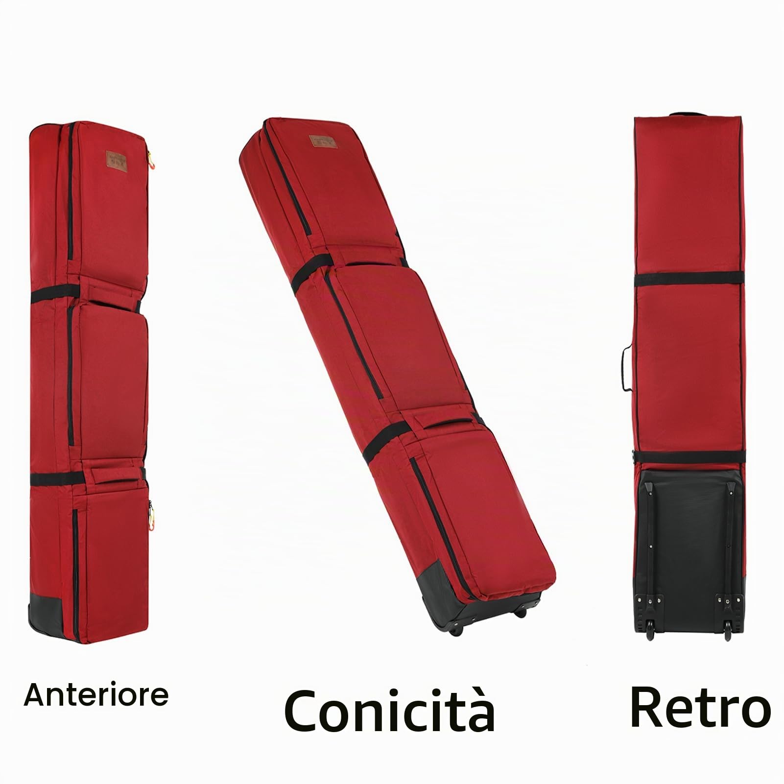 90L Borsa Da Snowboard Sci Ski Bag Con Ruote Impermeabile Pieghevole Sacca Tavola Snowboard Leggero Borsone Da Viaggio Tende Pesca Uomini Donne Pesca
