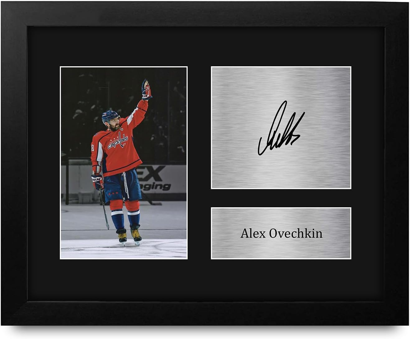 HWC Trading Alex Ovechkin Washington Capitals Gifts Printed Signed Autograph Picture for Ice Hockey Fans - US Letter Framed