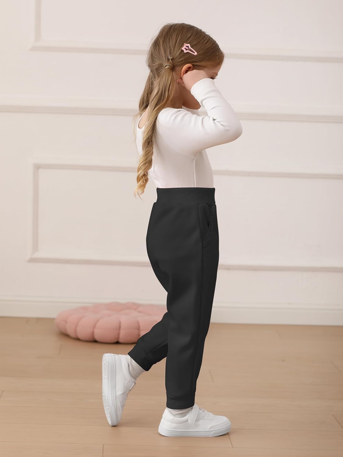 Resinta 3 Packs Baby Toddler Girls' Pull-On Fleece Pants Winter Warm Joggers Active Sweatpants - Image 6