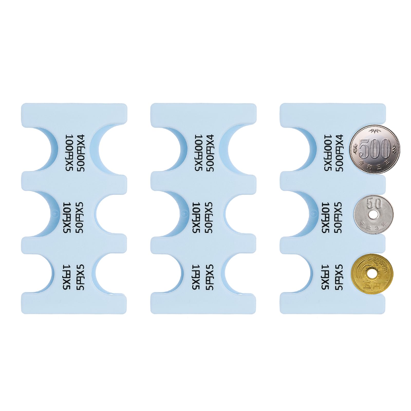 PATIKIL 3Pcs Japanese Coin Holder, Portable JPY Coin Organiser Dispenser Hard Case Storage 6 Slots, Great for Home Office