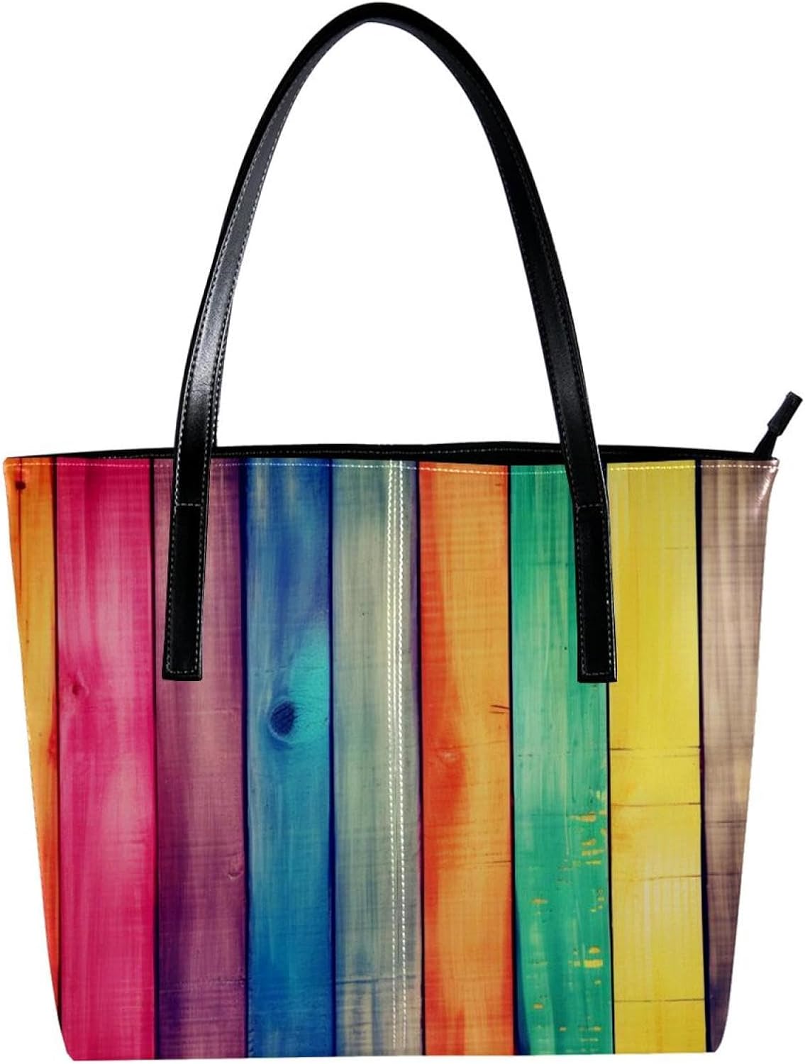 [YTYVAGT] 女性用財布、トートバッグ美学、レディーストートハンドバッグ,ヴィンテージウッドカラーストライプ