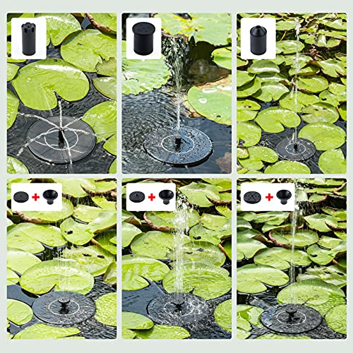 Zonnefonteinpomp, 1,4 W nieuwe serie opgewaardeerd op zonne-energie waterfontein met 7 sproeiers, drijvende zonne-vijverpomp voor vogelbad, tuin, vijver, zwembad en vistank - Image 4