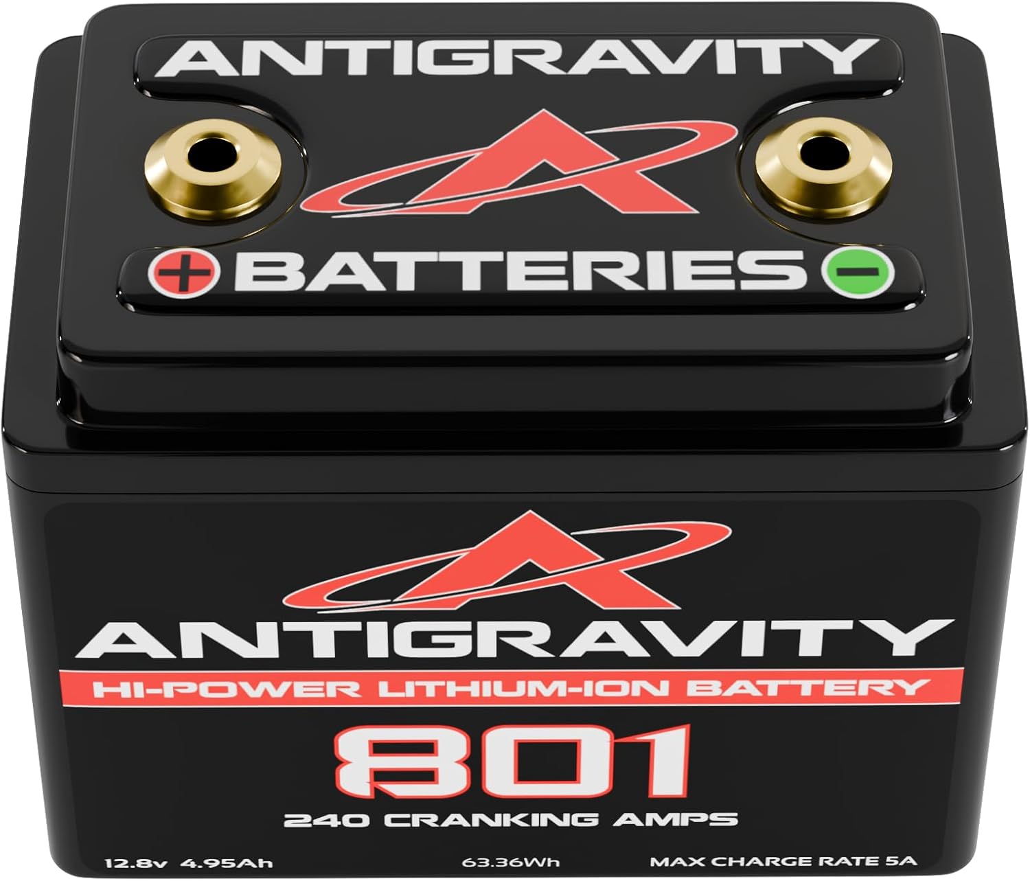 Antigravity Batteries AG-801 Small Case Lithium Starter Battery – Lightweight High-Cranking Battery for Performance Motorcycles & Powersports (No BMS)