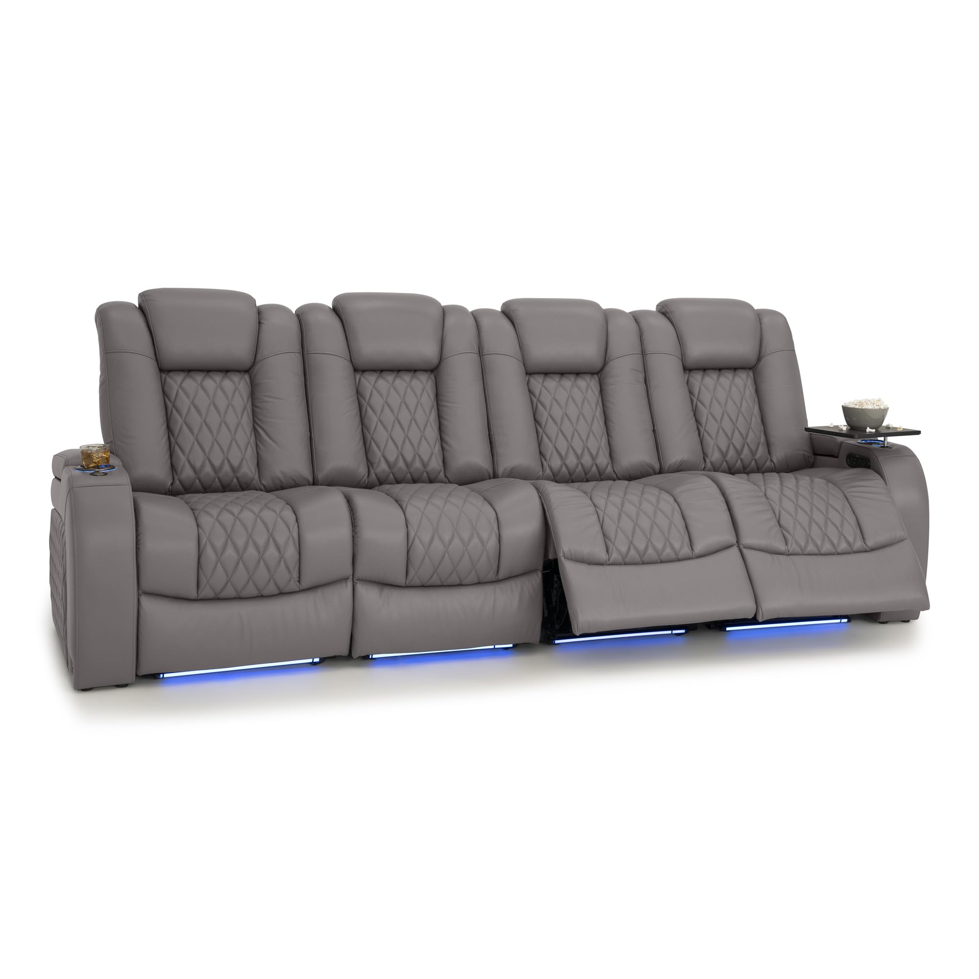 Seatcraft Diamante Home Theater Seating Gray Row of 4 Sofa