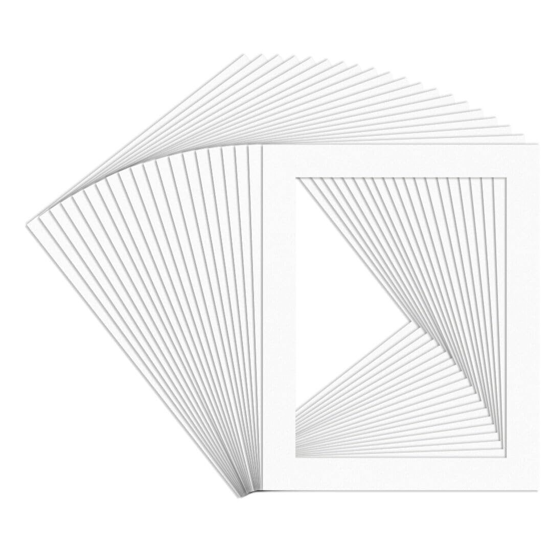 Procut Global 20x16" White Picture Mounts Board to Fit 16x12" Aperture Size - Photo Mount Card Ideal for Prints, Artwork, Crafts & Certificates - Sizes & Colors Available - Pack of 20 — image 1