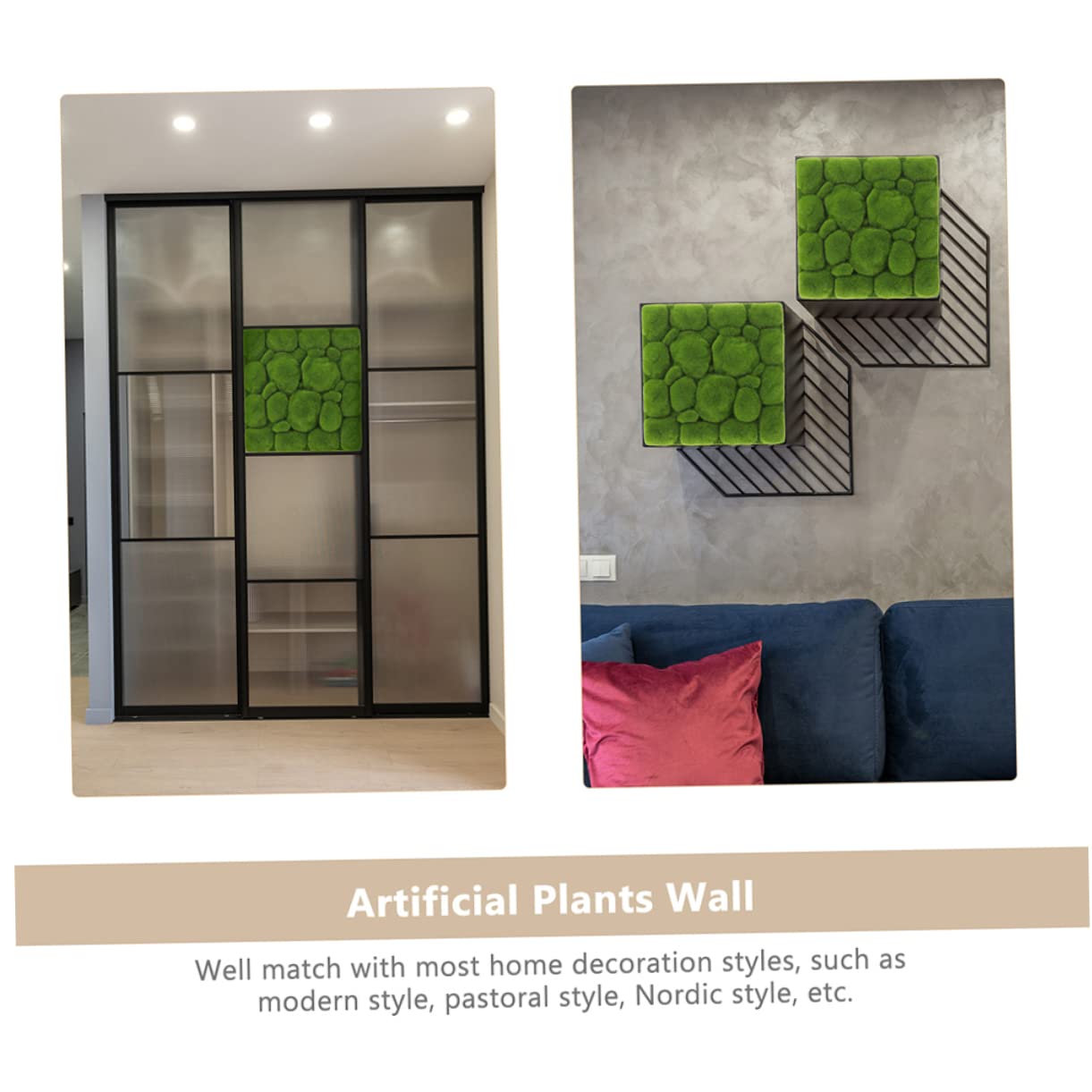 DECHOUS 6pièces Décoration Mousse Artificielle De Sphaigne Panneau De Plantes Végétales pour Fond De Mur Naturel pour Maison Et Événements