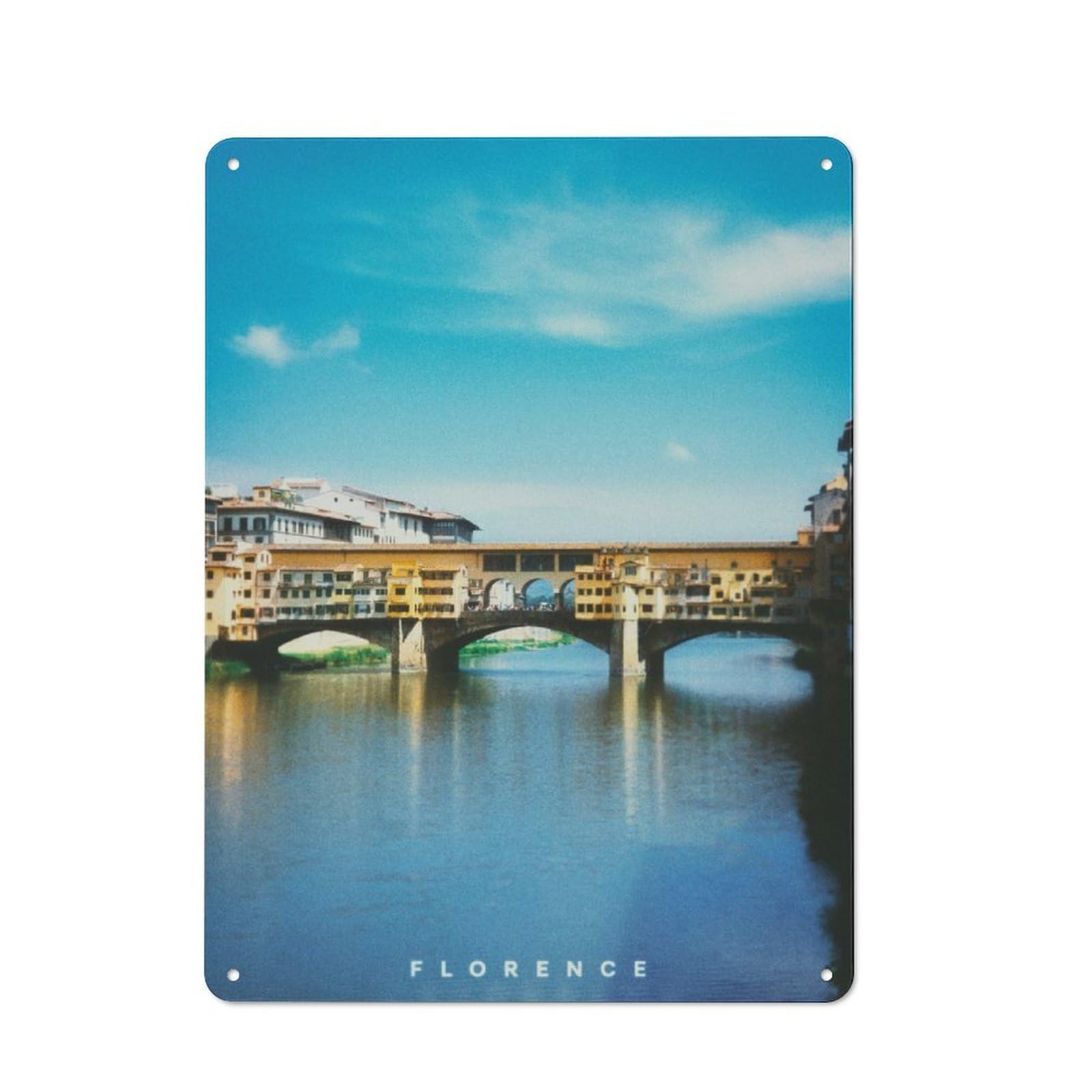 Junmoney Florence Rustic Tin Sign 40X30cm For Living Room Or Hallway, Suited To Living Room Decor Lovers