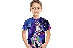 Youthful Cool 3D Graphic Michael Jackson T-Shirt for Boys and Girls