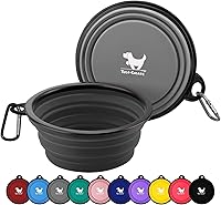 Vista 22 de Cuencos plegables para perros para viajes, paquete de 2 cuencos de agua portátiles para perros, gatos y mascotas, plato plegable para regar