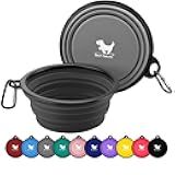 Rest-Eazzzy Large Collapsible Dog Bowls 1000 ml, 2-Pack Dog Portable Water Bowl for Dogs Cats Pet Foldable Feeding Watering Dish for Traveling Camping Walking with 2 Carabiners, BPA Free