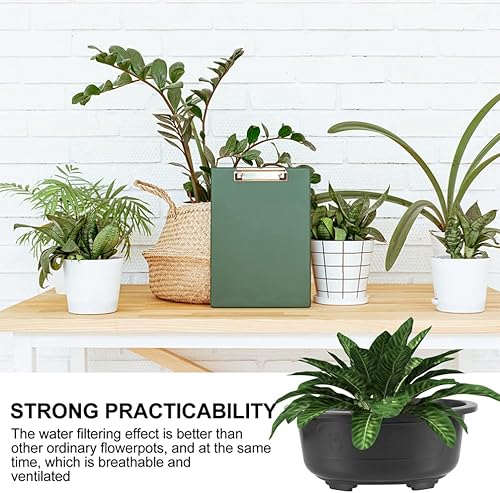 Miniatura 4 de ERINGOGO 2 macetas de entrenamiento de bonsái maceta de cultivo de plantas de bonsái de 19 pulgadas maceta ovalada de plástico con agujero de