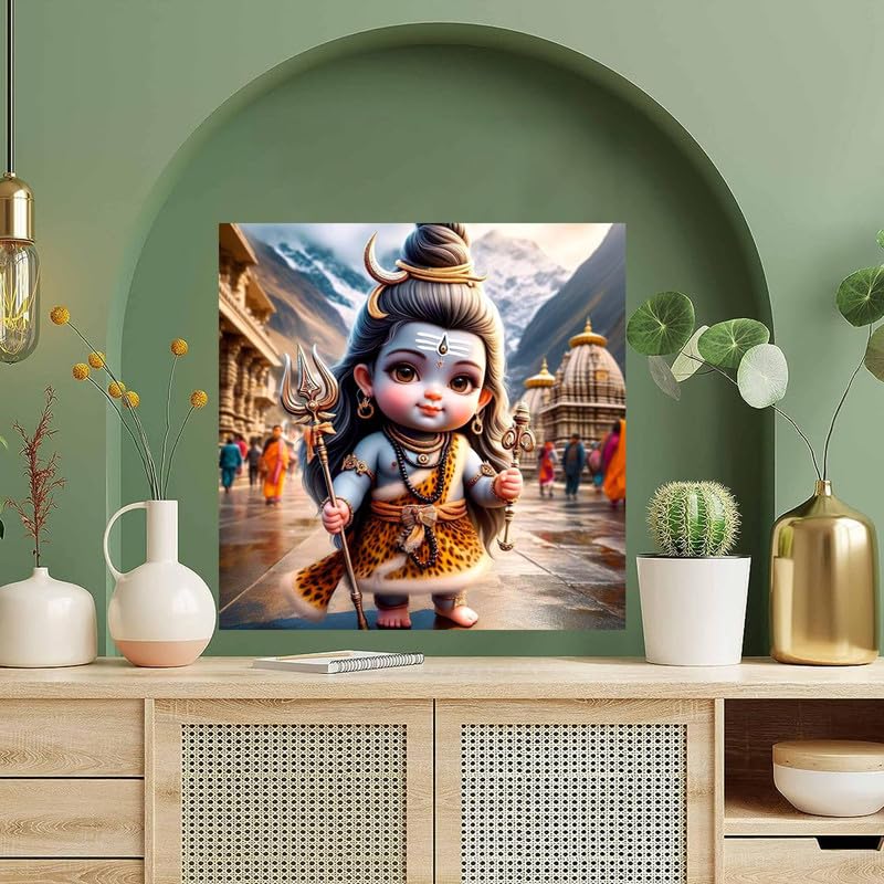 Image of British Terminal Cute little Bal Gopal Baby God Krishna| Kanha Ji | Laddu Lord Makhan Chor Painting Religious Poster for Pregnant Women for wall (matt thin vinyl,sticker,multicolor,unframed)| bj354
