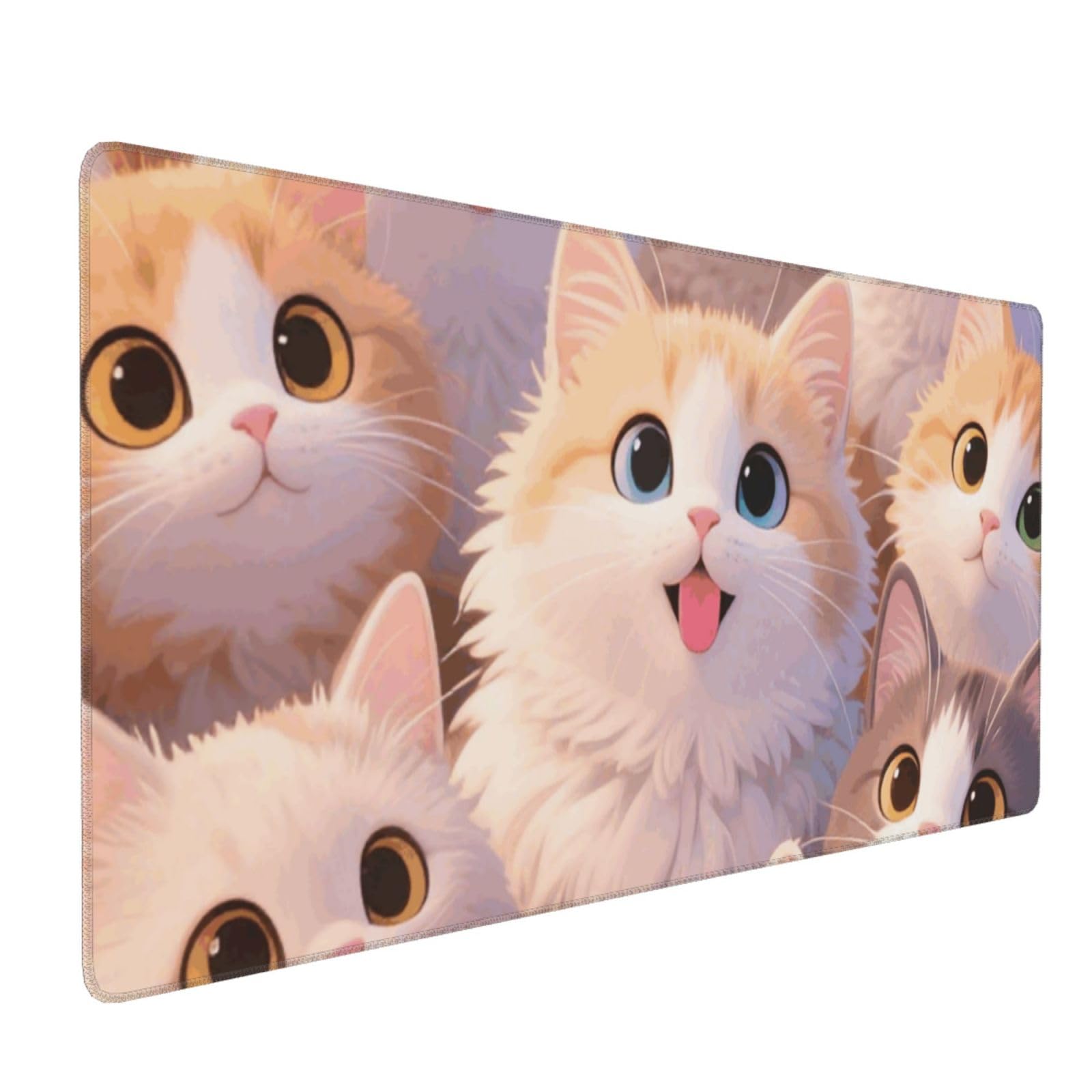 Tapis de souris de jeu grand format chat mignon clavier ordinateur protection table - 8