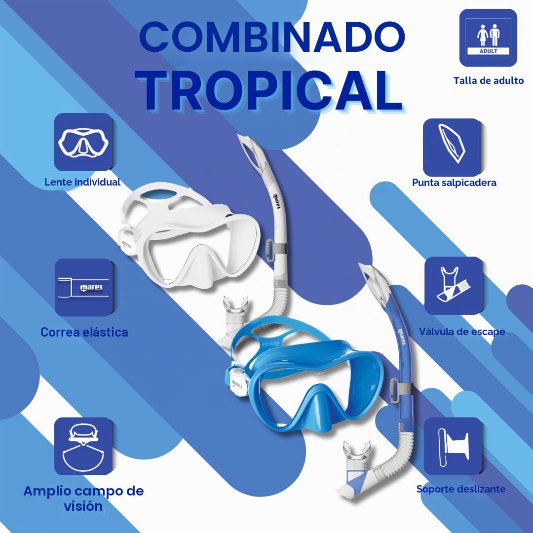 Mares Máscara de Buceo y esnórquel Tropical