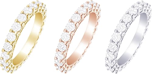 Miniatura 5 de Houston Diamond District 1-10 Carat LAB GROWN Diamond Eternity Wedding Anniversary Stackable Ring Band for Women Ultra Premium Collection (E-F Color