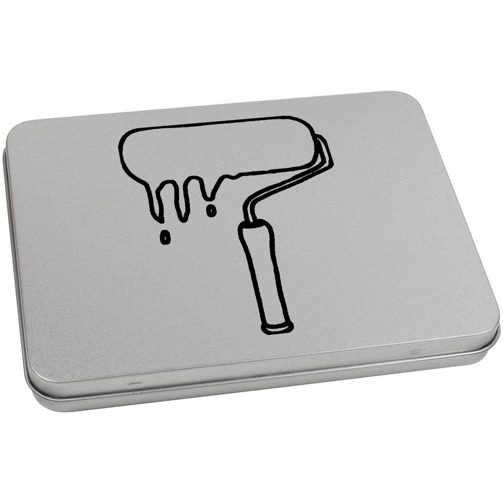 Azeeda 170mm 'Drippy Paint Roller' Metal Hinged Tin/Storage Box (TT00096911)