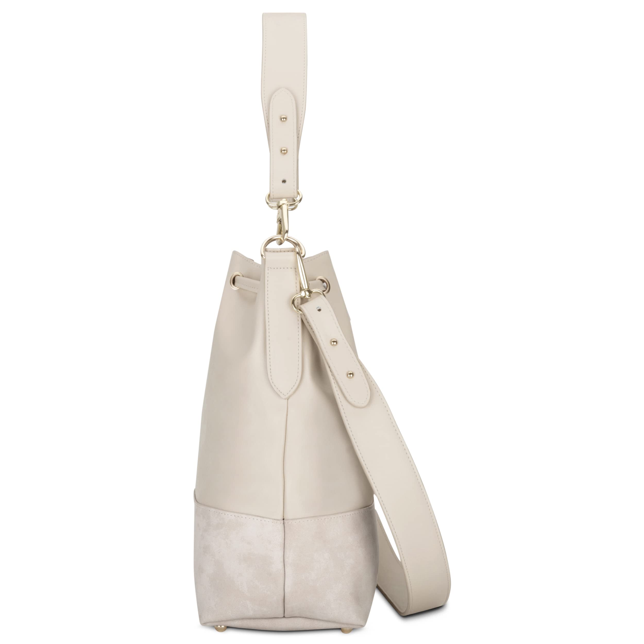 Expatrié Beuteltasche Damen Beige - Sarah Medium - Handtasche aus Veganem PU Leder - Umhängetasche für City, Business, Freizeit - Schlicht & Stylisch