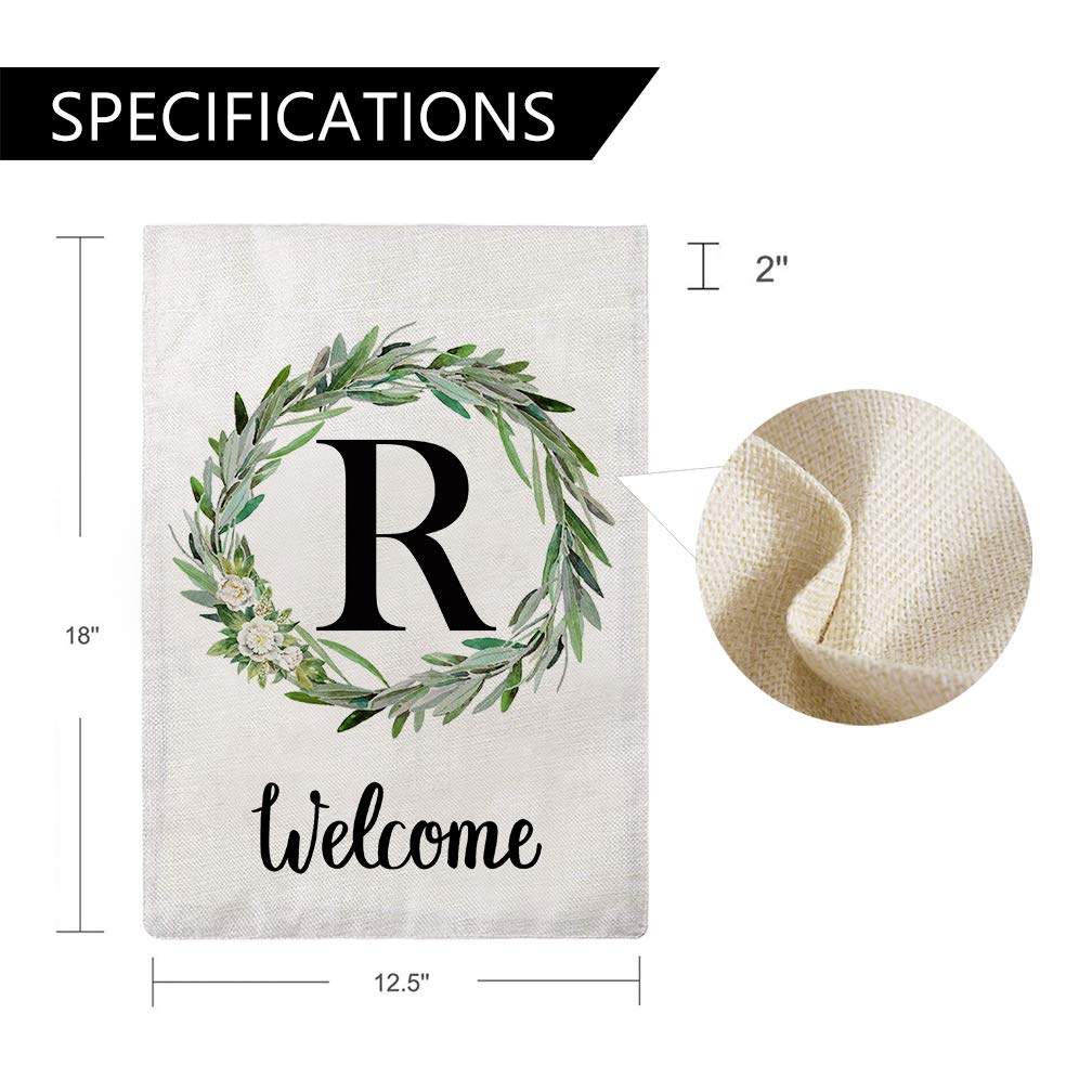 ULOVE LOVE YOURSELF Lettre W Drapeau De Jardin Avec Couronne De