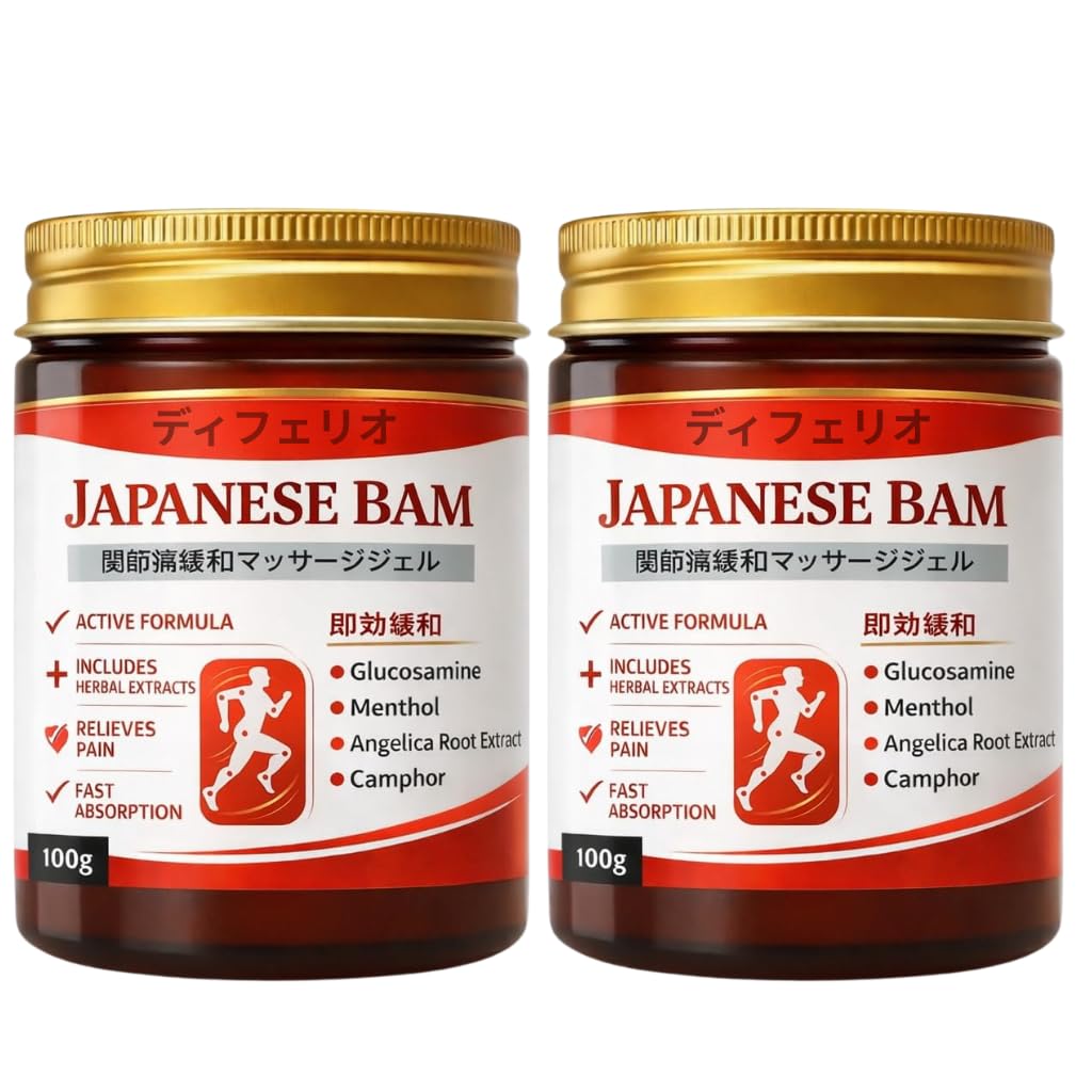 japanese instant pain relief soomthing massage gel | fast-acting muscle & joint comfort | with mugwort oil, camphor & lactic acid | relief for back, neck, shoulders & knees(100 gm (pack of 2))
