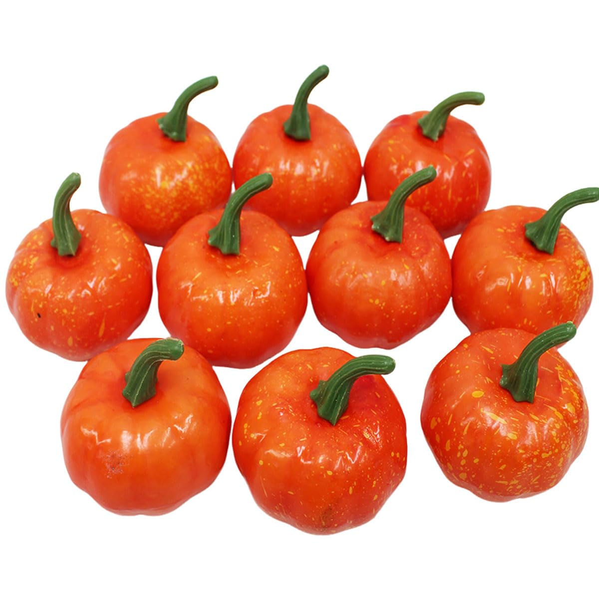 Shifanqi 10Pcs Small Orange 10Pcs Small Artificial Pumpkins, Fall Fake Foam Pumpkin Decor, Autumn Decorations For Thanksgiving Harvest Halloween Christmas Home Table Centerpiece Decoration, Orange