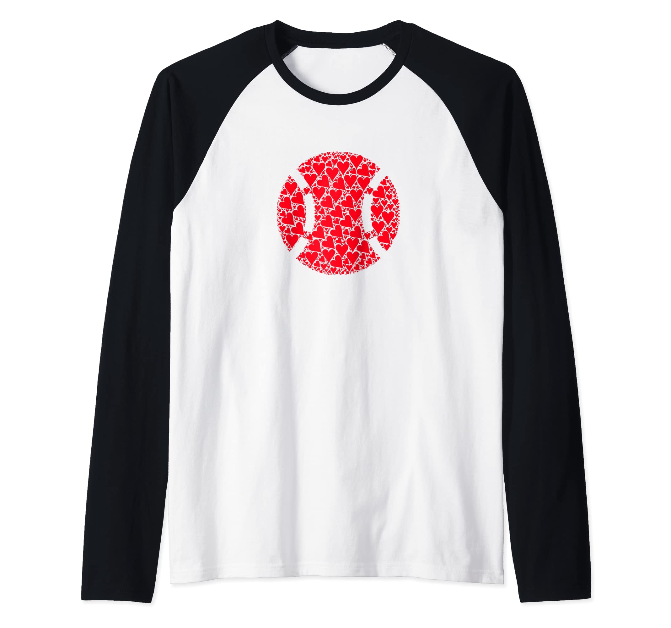 Hearts Baseball for Baseballfans Men Women Teens Raglan Baseball Tee