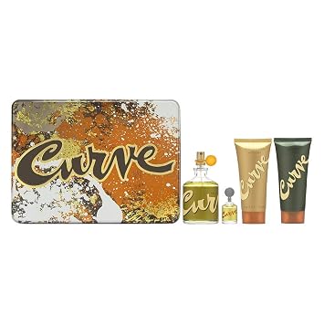 Liz Claiborne Curve for Men By 4 Pc Gift Set Cologne Spray 4.2 Oz + Cologne Spray .25 Oz + Aftershave Balm 3.4 Oz + Shower Gel 3.4 Oz, 4count