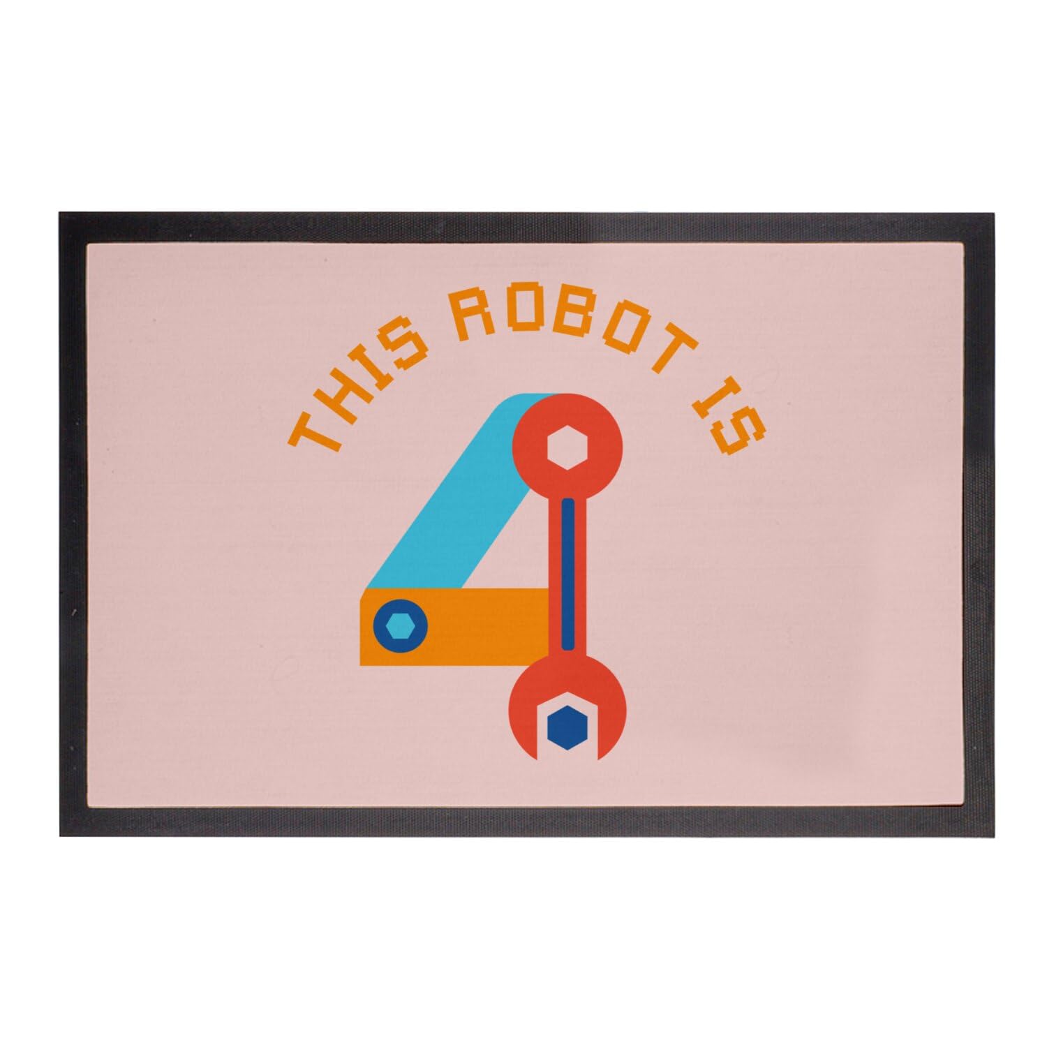Paillasson rose robot pour garder l'entrée propre pendant un anniversaire