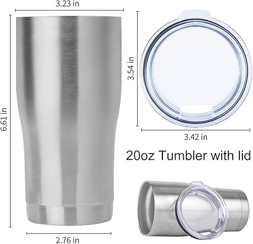 Miniatura 17 de DOMICARE vaso de doble pared con aislamiento al vacío, 20 onzas, con tapa, vaso de viaje de acero inoxidable, vaso de café con recubrimiento