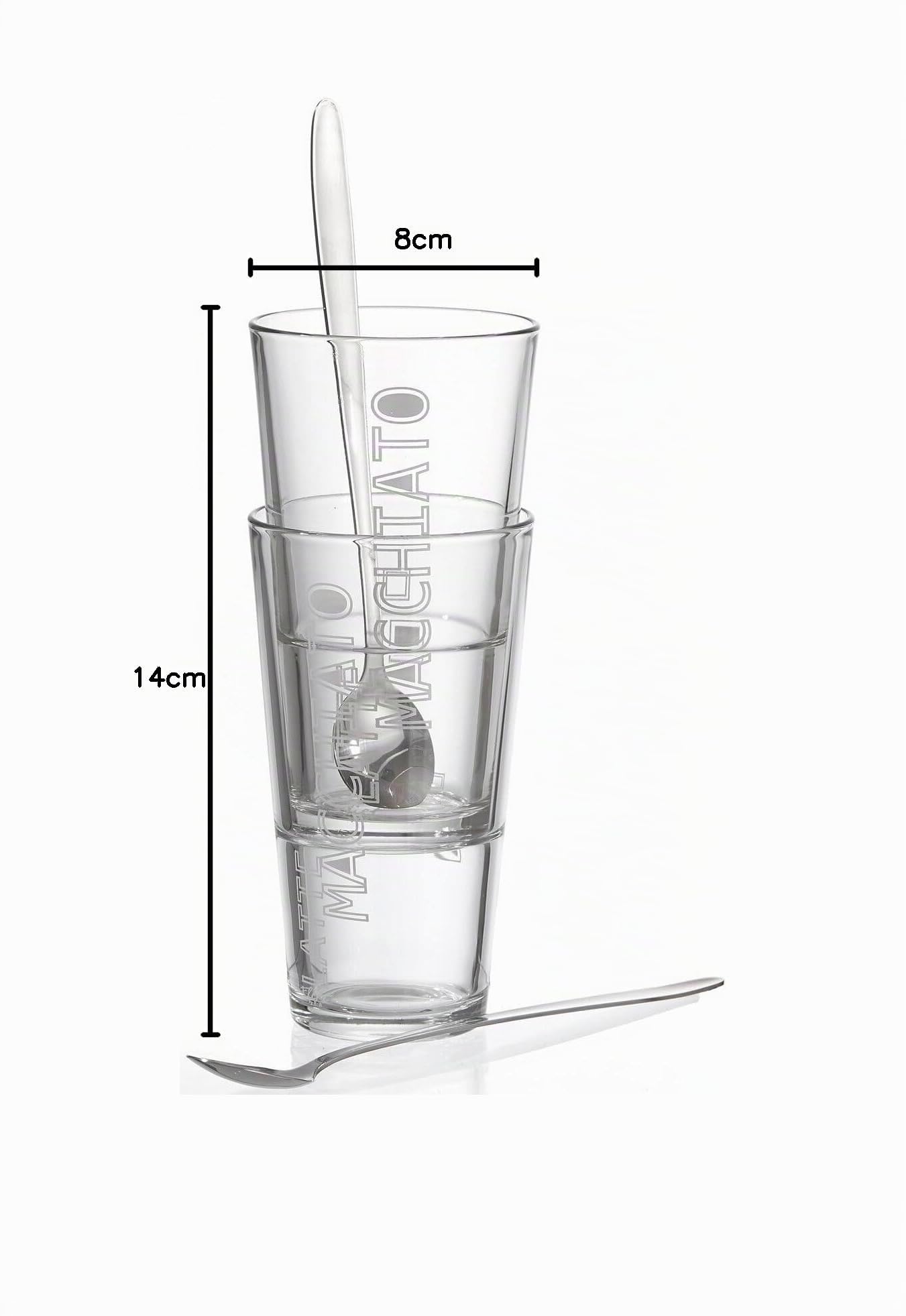 Ritzenhoff & Breker Lena 115512 - Bicchieri da Latte Macchiato, con cucchiai, 4 pz