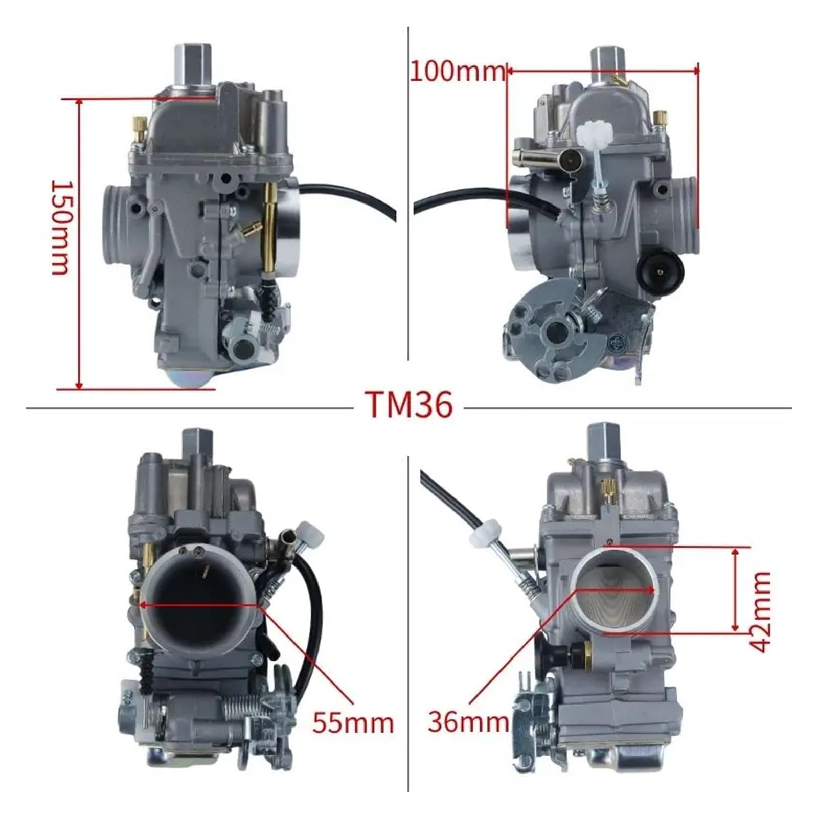 Carburateur de moto Pour Mikuni pour TM 36 mm avec pompe d'accélérateur carburateur de Pour moto à glissière plate