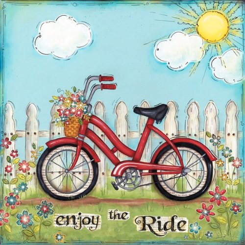 Enjoy The Ride Bicycle by Lisa Keys 12x12 Art Print Poster