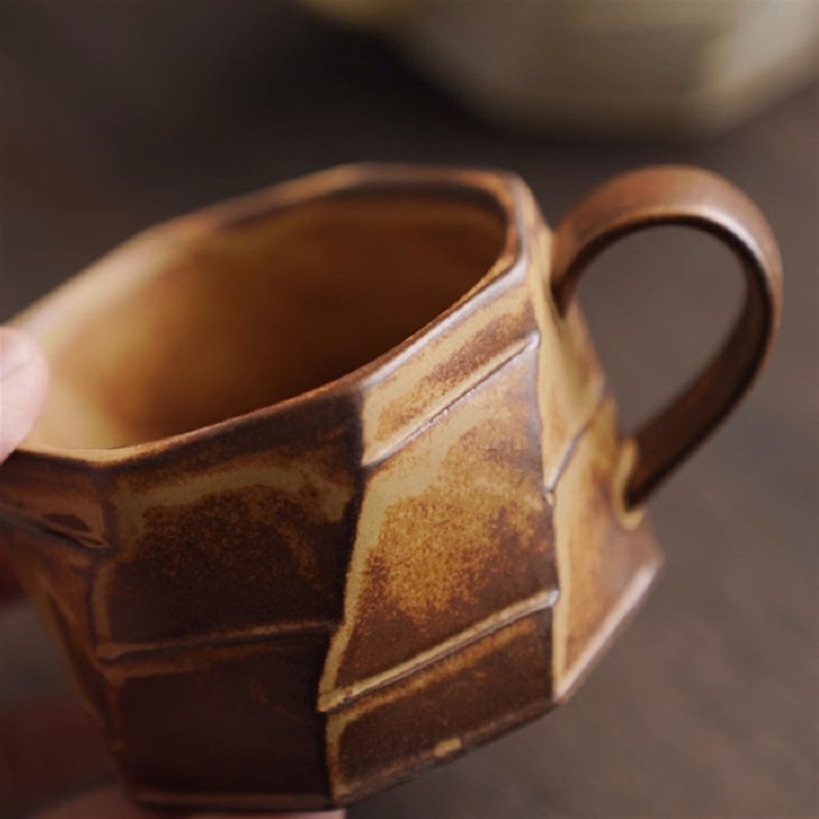 Kubek do kawy retro ceramiczny kubek do kawy kubek do latte amerykański kubek do kawy, filiżanka do kawy (Bruin)