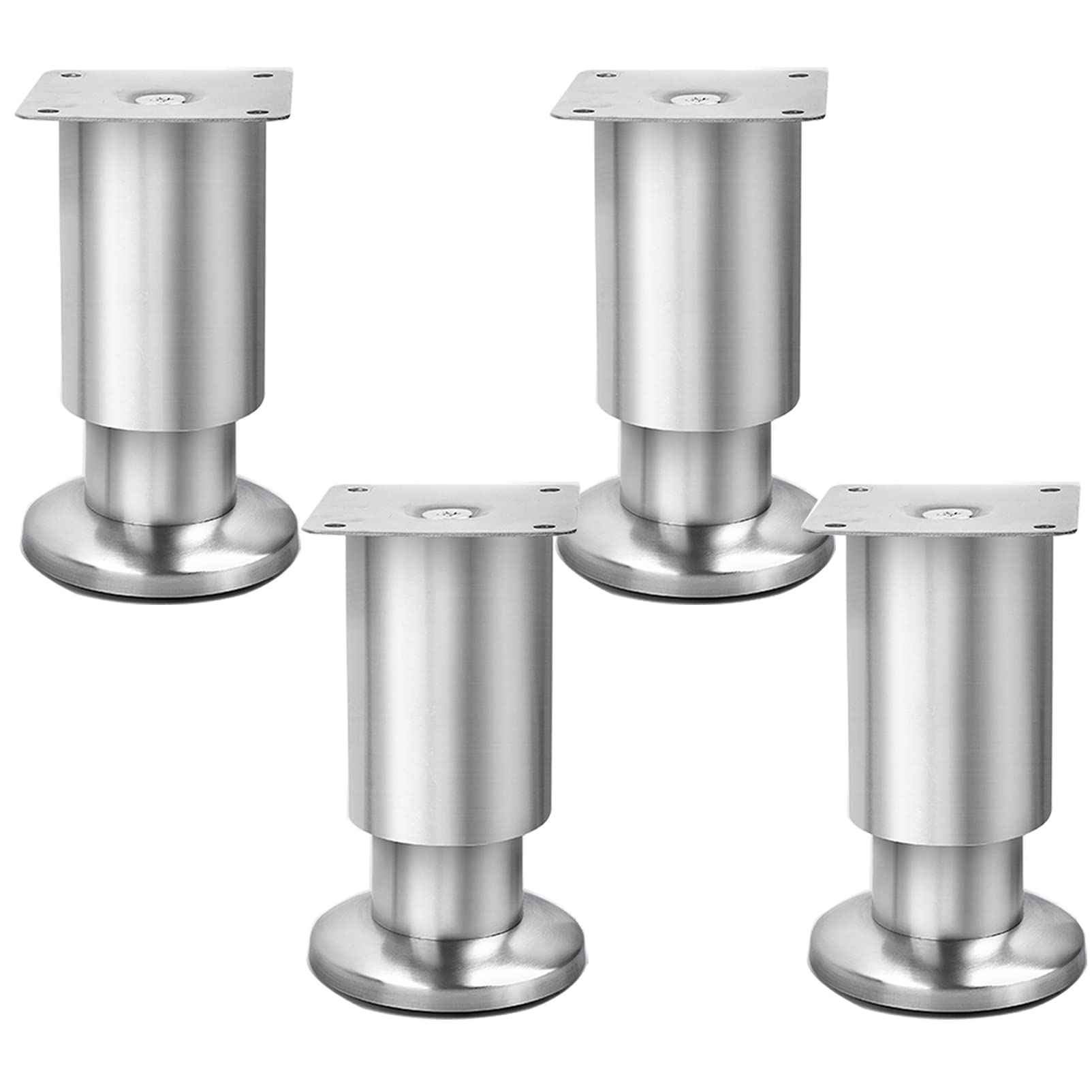 Patas para Muebles de Acero Inoxidable Patas para Muebles Altura Regulables,Patas para Mesa Patas para Muebles Sofá Mesa Estantes,con Tornillos 4 Piezas (30cm/11.8in)